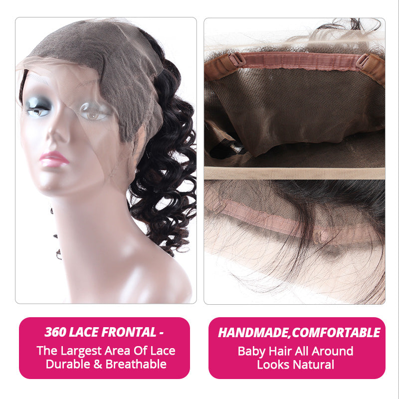 Loose Wave 100% Virgin Remy Human Hair Extensions 2 Bundles With 360 Lace Frontal Ishow Hair Bundles Weave - IshowVirginHair
