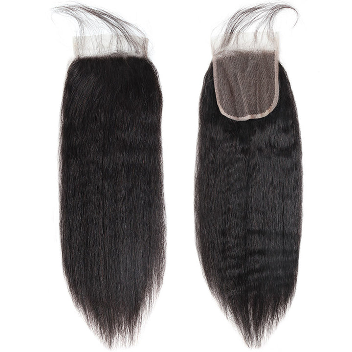 Yaki Straight Lace Closure With Natural Hairline and Baby Hair Details
