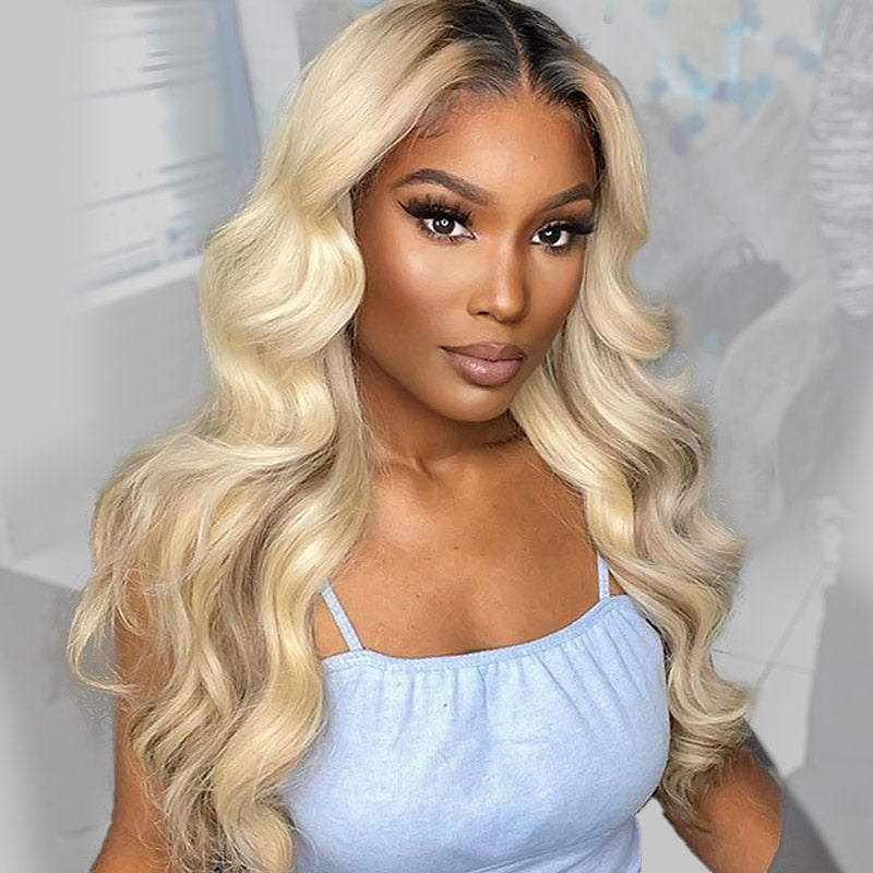 1B 613 Blonde Lace Front Wigs 13x4 Body Wave Human Hair Wigs With Baby Hair 30Inch Long Human Hair