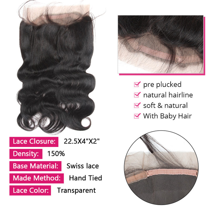 Body Wave Hair 2 Bundles With 360 lace Frontal Ishow Virgin Brazilian Human Hair Extensions