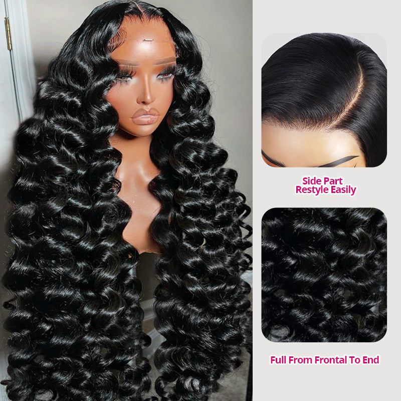 Lace Frontal Wig With Side Part And Full Frontal To End Features Displayed On A Mannequin Head.