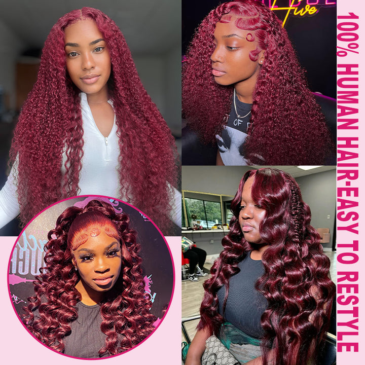 Ishow Burgundy #99J Human Hair Bundle - Top Quality
