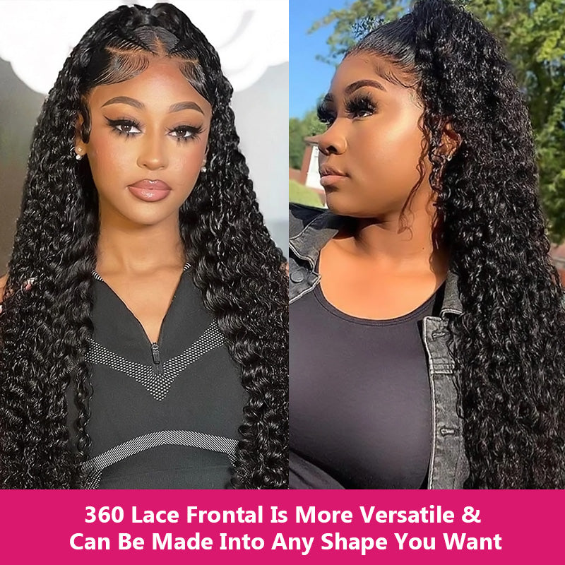 3 Bundles With 360 Lace Frontal Ishow 100% Remy Virgin Human Hair Weave Bundles Brazilian Curly Wave With Baby Hair - IshowVirginHair