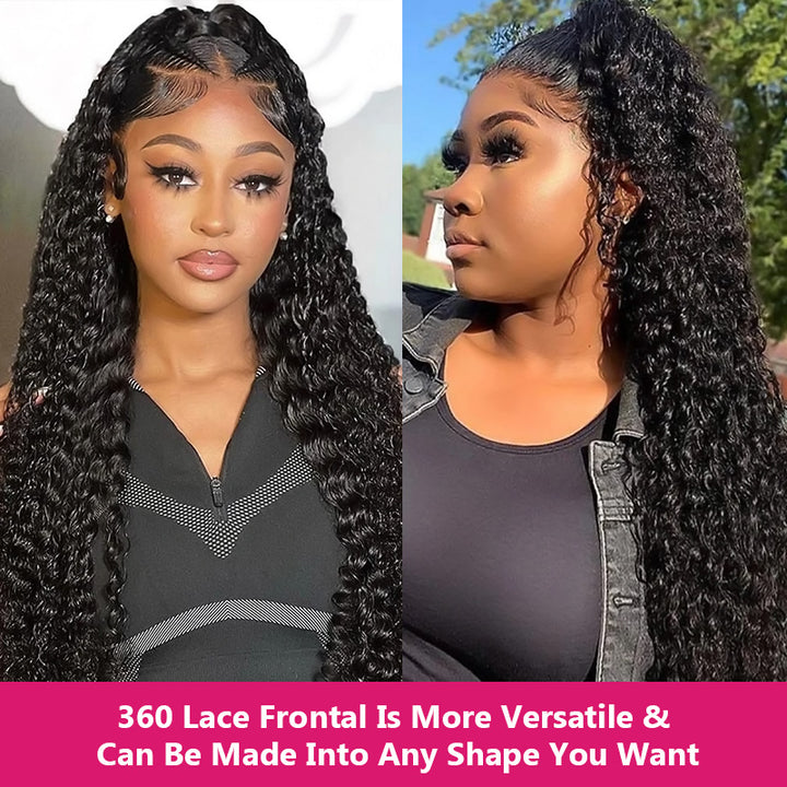3 Bundles With 360 Lace Frontal Ishow 100% Remy Virgin Human Hair Weave Bundles Brazilian Curly Wave With Baby Hair - IshowVirginHair