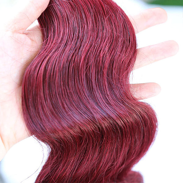 Ishow Burgundy Braiding Human Hair 99J Burgundy Body Wave Hair Unprocessed Cuticle Aligned Hair