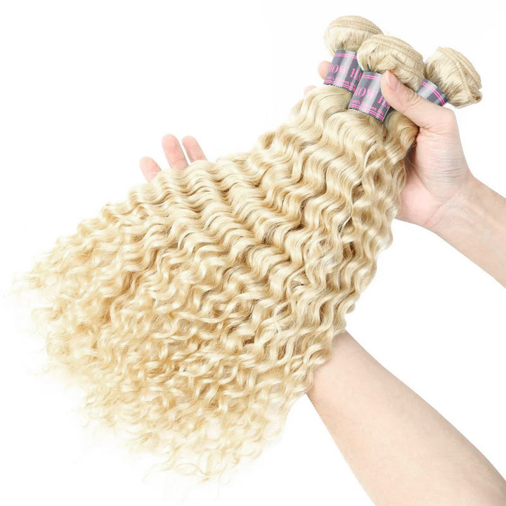 Ishow 613 Blonde Deep Wave Human Hair Bundles Brazilian Hair 3 Bundles