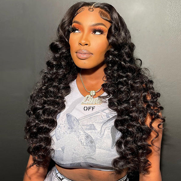 Ishow Invisible Knots HD Lace Glueless Human Hair Wigs Loose Deep Wave Wig PPB™ Wear And Go Pre Cut Wigs