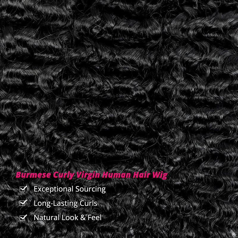 Springy, Defined Burmese Curls – Made from 100% Human Hair for Unmatched Softness, Shine, & Natural Movement.