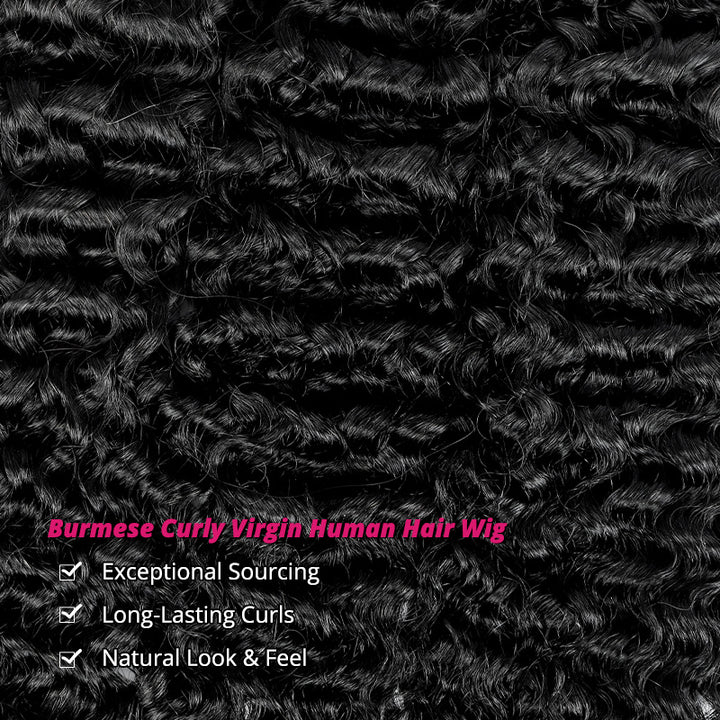 Springy, Defined Burmese Curls – Made from 100% Human Hair for Unmatched Softness, Shine, & Natural Movement.