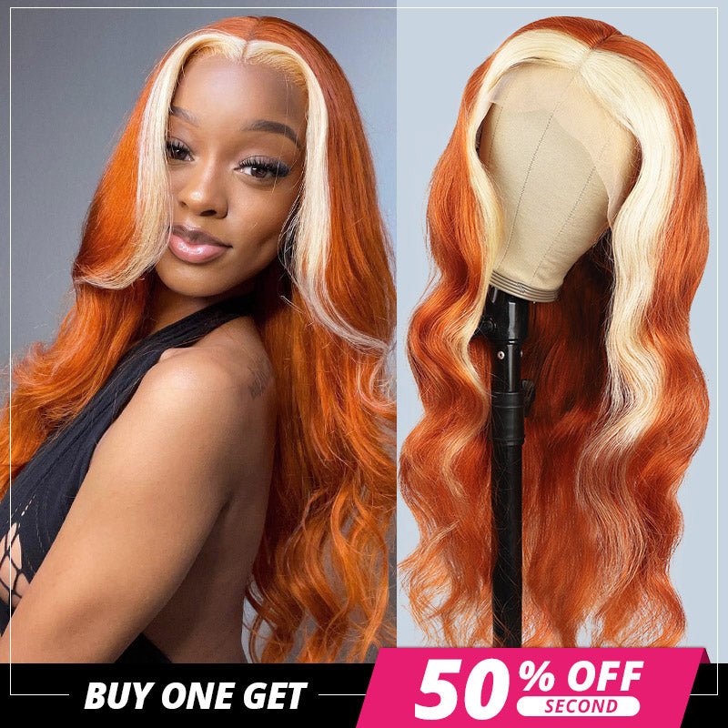 Ishow Buy One Get Second 50% Off Deal Ginger Blonde Body Wave 13x4 Lace Frontal Wig