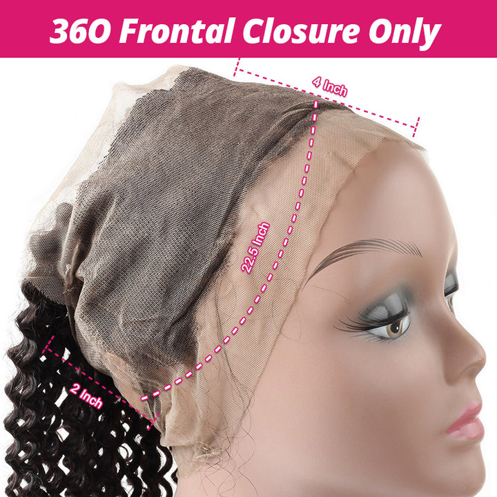 3 Bundles With 360 Lace Frontal Ishow 100% Remy Virgin Human Hair Weave Bundles Brazilian Curly Wave With Baby Hair - IshowVirginHair
