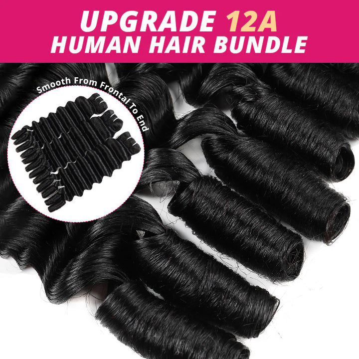 12A Grade Burmese Deep Curly Hair Bundles Feature With Smooth From Frontal To End
