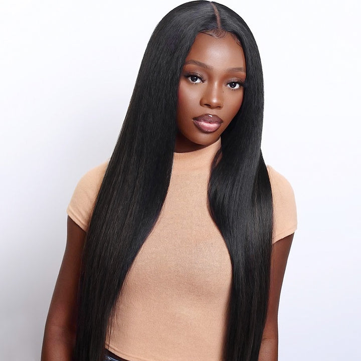 Ishow Upgrade Yaki Straight 13x4 Lace Front Wig 5x5 HD Lace Glueless Human Hair Wigs Pre Plucked