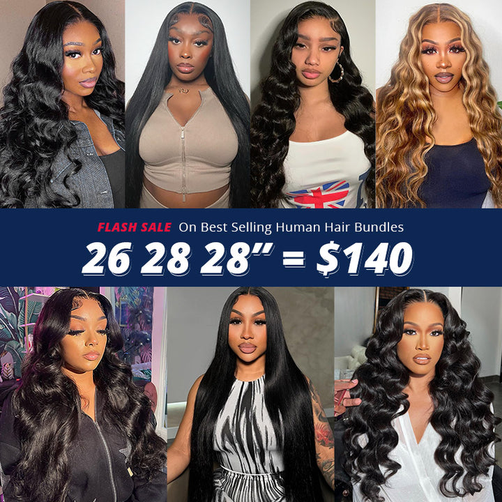 【Flash Sale】26 28 28"=$140 Only For Ishow Best Selling Body Wave/Loose Wave/Straight Human Hair Bundles With Closure