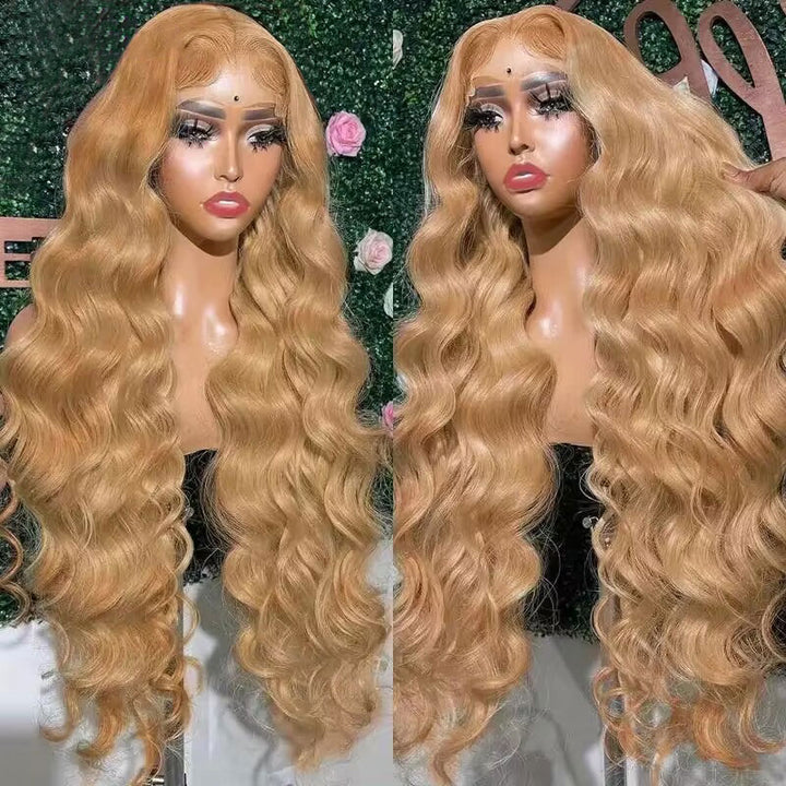 Ishow PPB™ Ready To Wear Light #27 Honey Blonde Colored Human Hair Wigs Body Wave HD Lace Frontal Wigs