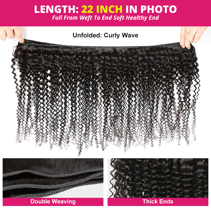 Ishow Hair Virgin Peruvian Curly Hair Weave 3 Bundles Natural Color