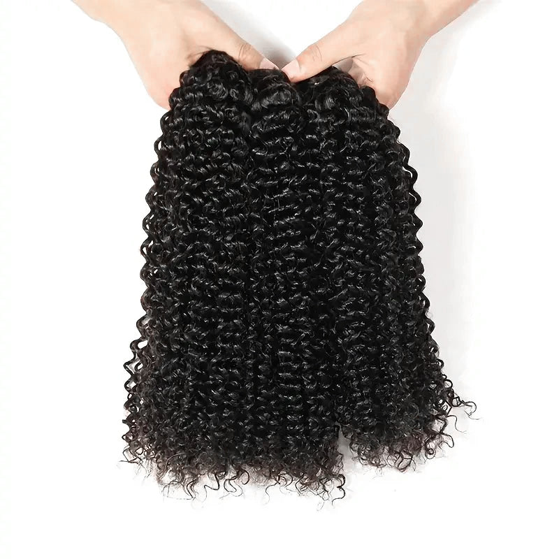 Ishow Brazilian Curly Hair Weave 4 Bundles With 13x4 Lace Frontal Closure