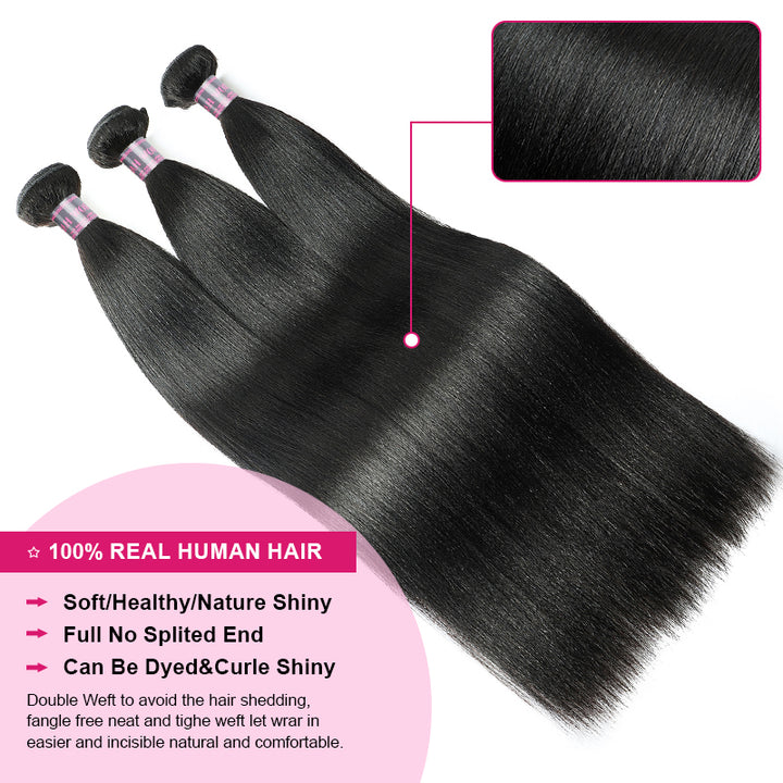 Ishow Yaki Straight Bundles Brazilian Human Hair Weave 3 Bundles