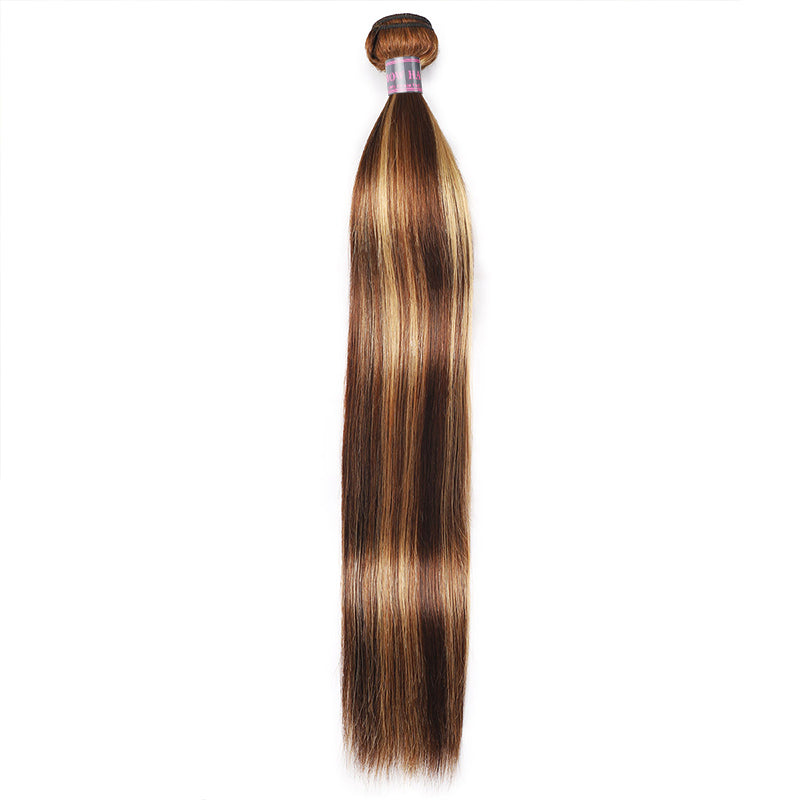 Ishow Beauty P4/27 Honey Blonde Straight Human Hair Weave Bundles With 13x4 Lace Frontal - IshowHair