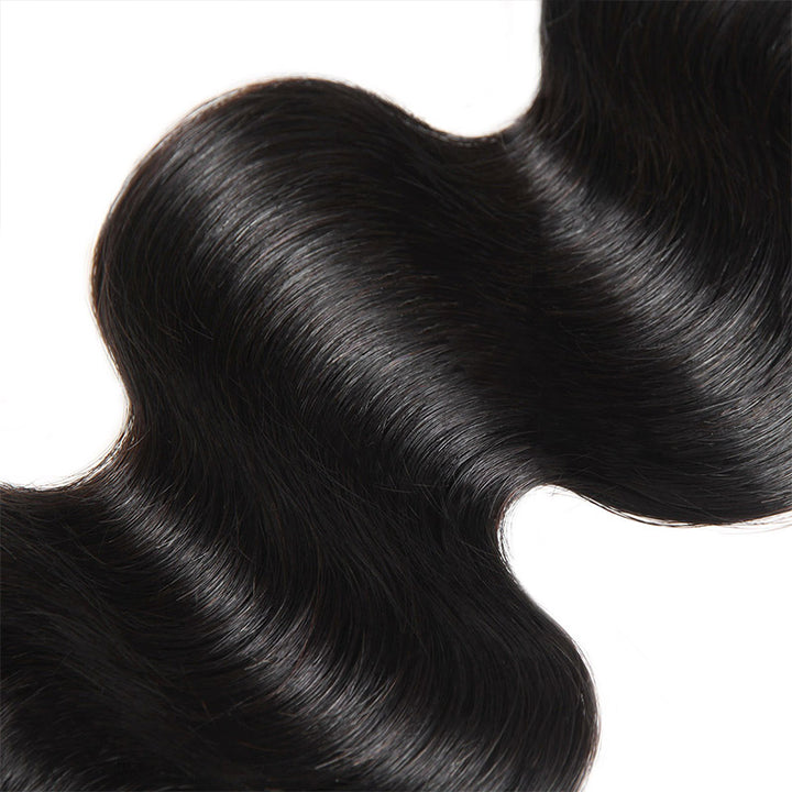 Ishow 12A Grade Peruvain Body Wave/Straight Human Hair 3 Bundles With 4x4 HD Lace Closure
