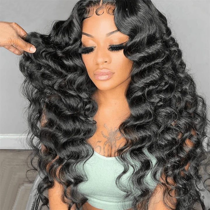 [Ishow Bogo Free] Loose Deep Wave Human Hair Wigs Ready To Wear 13x4 Lace Frontal Wigs With Pre Plucked