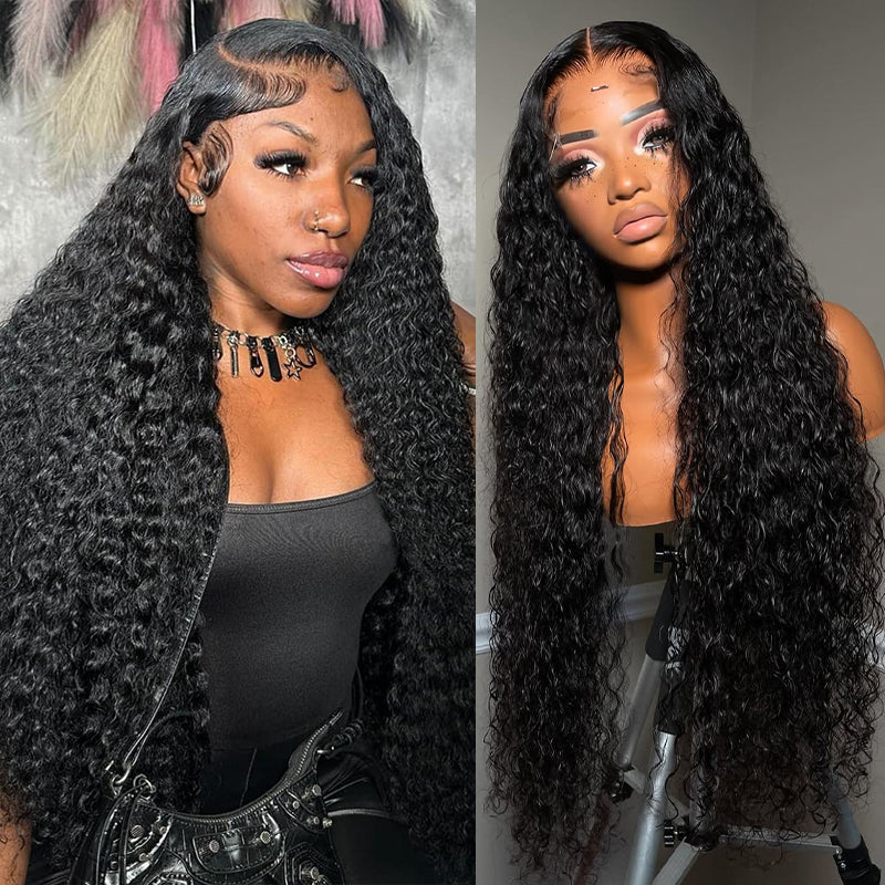 Water Wave Lace Front Wigs Real Swiss HD Lace Wigs 30 Inch Long Human Hair Undetectable Lace Wigs