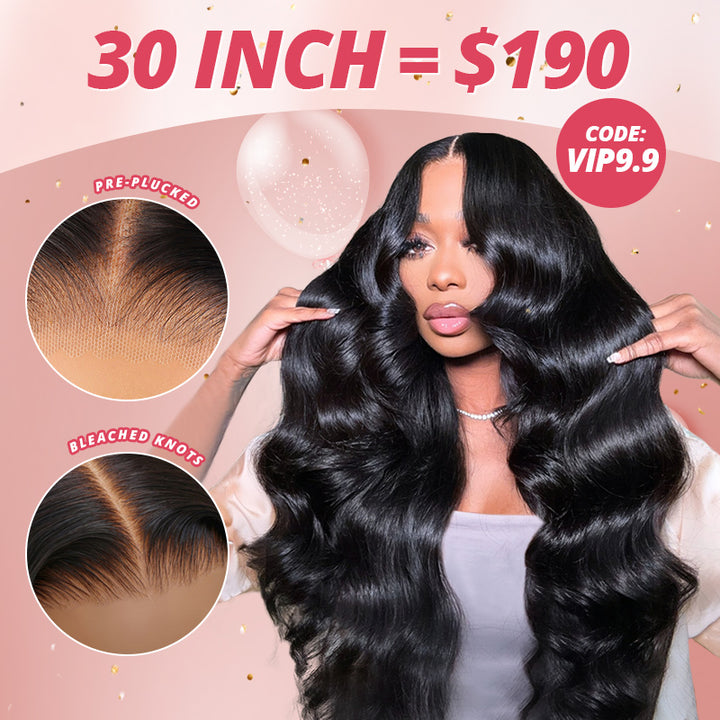 【Flash Sale】30 Inch=$190 Pre-Plucked Bleached Knots Pre-Cut Lace 13x4 Lace Frontal Glueless Wig