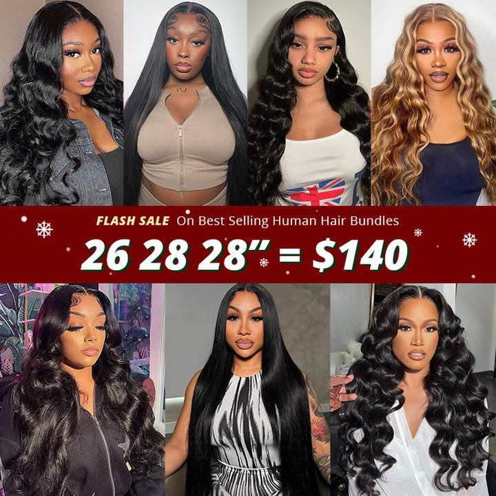 【Flash Sale】26 28 28"=$140 Only For Ishow Best Selling Body Wave/Loose Wave/Straight Human Hair Bundles With Closure