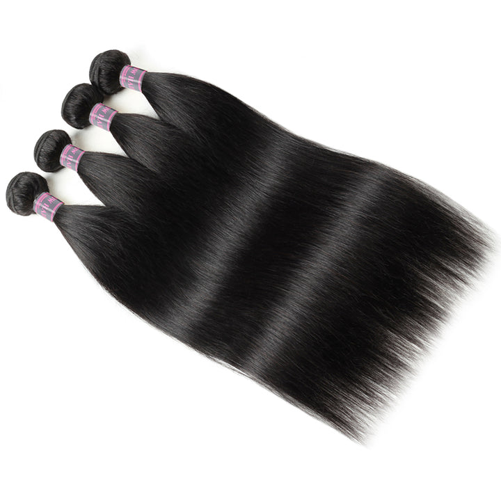 Ishow Straight Hair 4 Bundles With Deep Part 2x6 Lace Closure Brazilian Hair Bundles With Closure