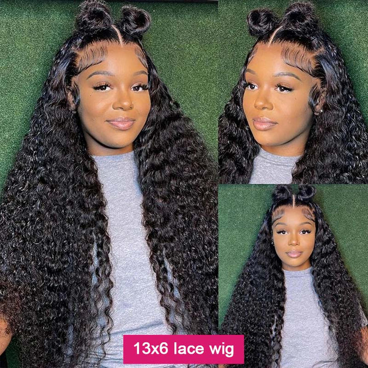 Model Wearing Long Deep Wave HD Lace Wig With Baby Hair and Natural-Looking Hairline