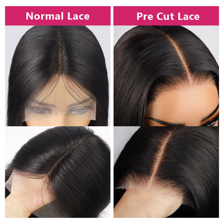 Ishow Pre Cut Lace Wear And Go Wigs 5*5 HD Lace Closure Wigs Red Color Human Hair Wigs