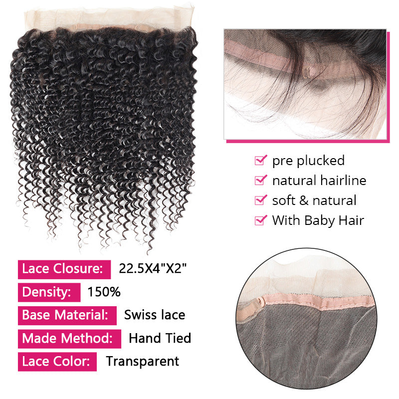3 Bundles With 360 Lace Frontal Ishow 100% Remy Virgin Human Hair Weave Bundles Brazilian Curly Wave With Baby Hair - IshowVirginHair