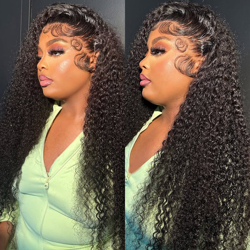 Indian Remy Human Hair Bundles Ishow Curly Wave Hair Weave 3 Bundles With Lace Frontal With Baby Hair Natural Color - IshowVirginHair