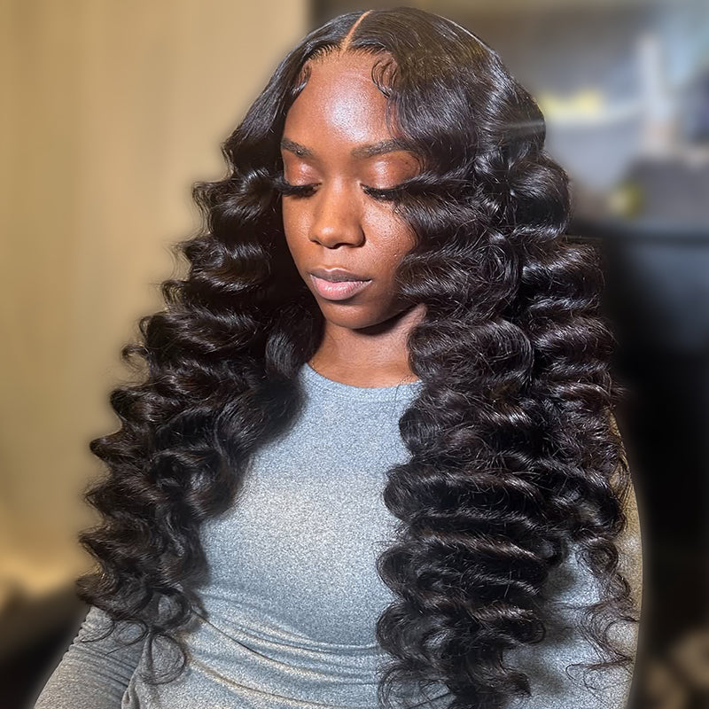 Brazilian Loose Deep Wave 3 Bundles With 13x4 Ear To Ear Lace Frontal Closure Ishow Hair - IshowHair