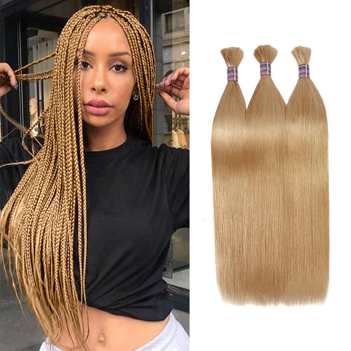 Ishow Bulk Human Hair For Braiding #27 Honey Blonde Deep Wave/#27 Straight Hair/#P4/27 Water Wave Human Braiding Hair