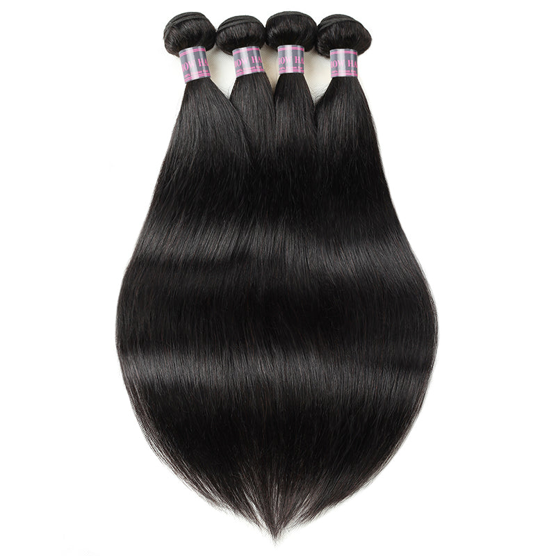 Ishow Straight Hair 4 Bundles With Deep Part 2x6 Lace Closure Brazilian Hair Bundles With Closure