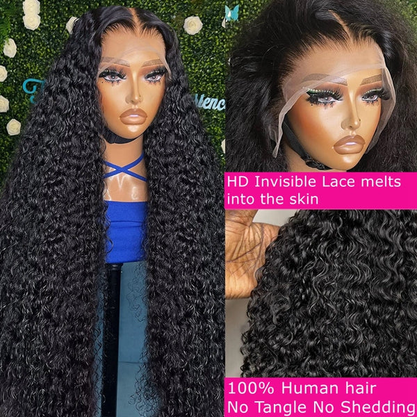 【HD Invisible Lace】Long Deep Wave 13*6 HD Lace Frontal Wig Ishow Hair 180% Density Glueless Wigs With Baby Hair
