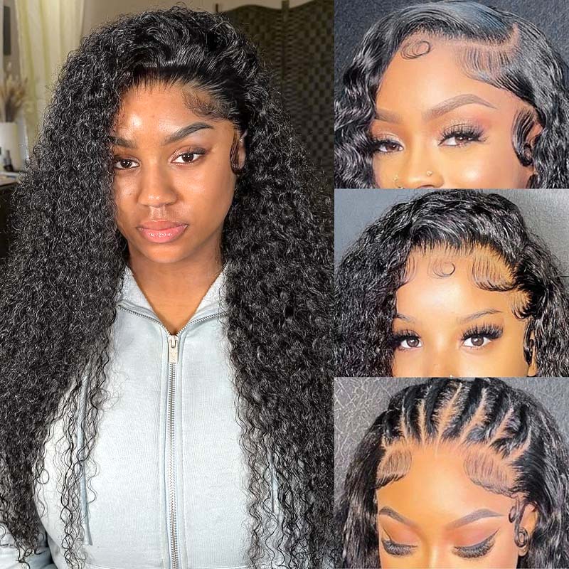 Model Wearing Long Deep Wave HD Lace Wig With Baby Hair and Natural-Looking Hairline