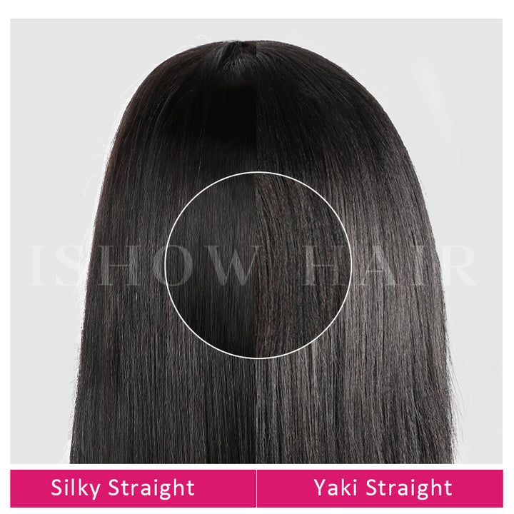 Comparison of Silky Straight and Yaki Straight Hair Textures