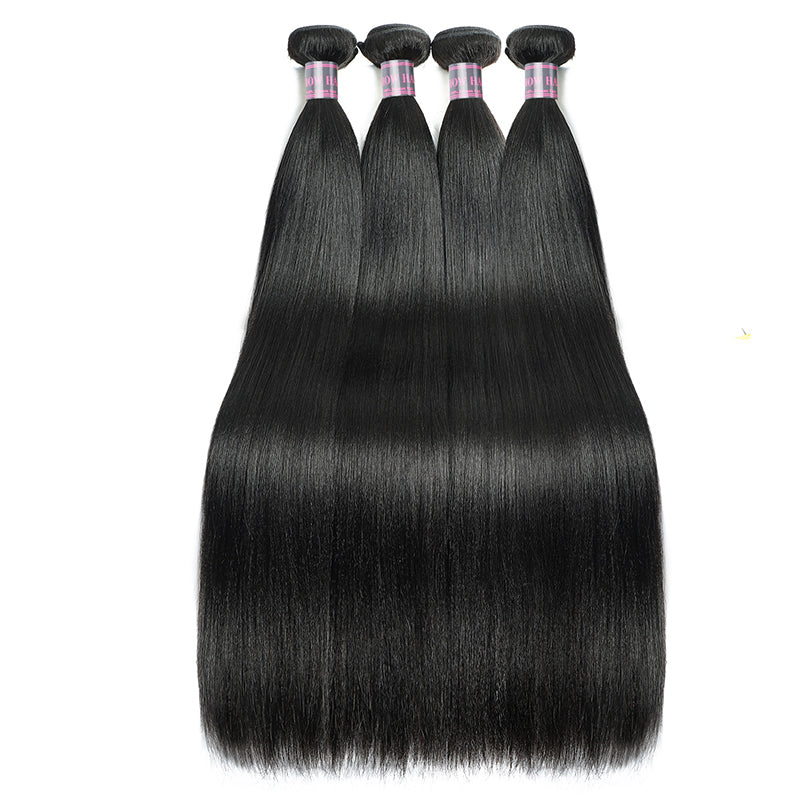 Ishow Brazilian Human Hair 4 Bundles Upgrade Yaki Straight Remy Hair Extension