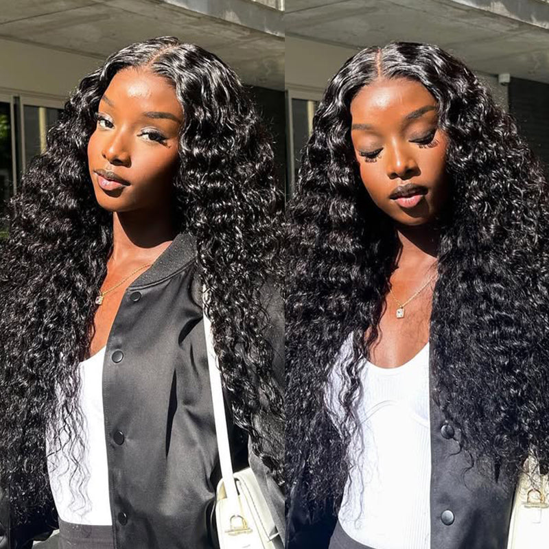 Ishow Human Hair Bundles Brazilian Water Wave 3 Bundles with Lace Frontal Closure - IshowHair