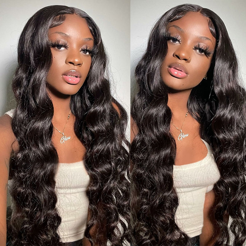 Brazilian Loose Wave Hair 3 Bundles with Ear-To-Ear 13x4 Lace Frontal,100% Virgin Human Hair