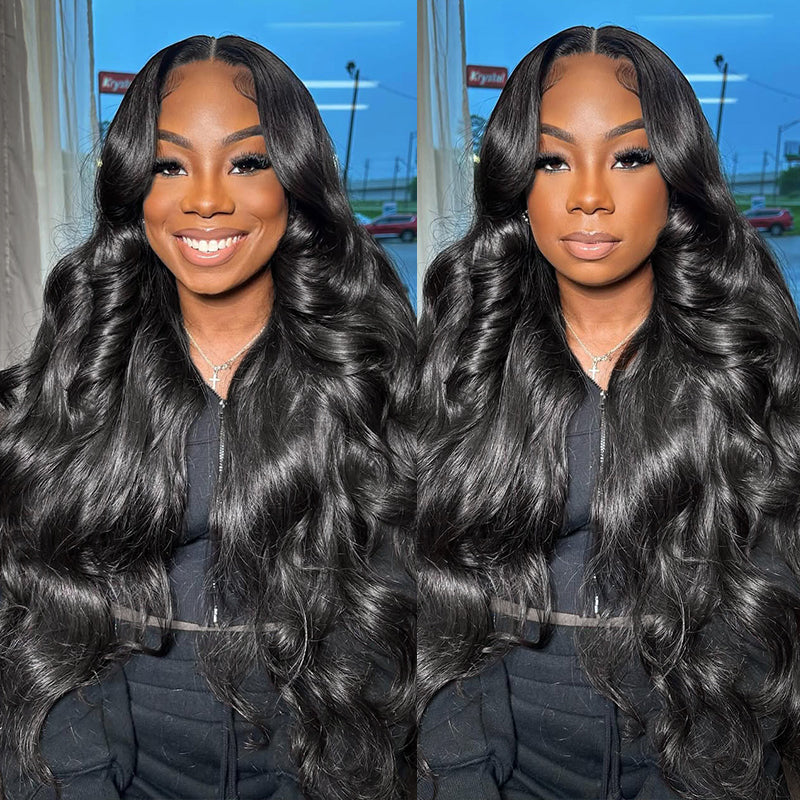 Peruvian Human Hair Body Wave 4 Bundles With 13x4 Ear To Ear Lace Frontal