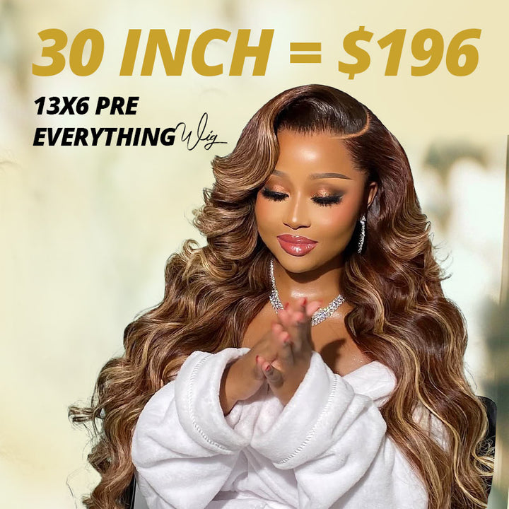 【Flash Sale】30 Inch=$196 P4/27 Highlight 13x6 Lace PartingMax Glueless Wig Pre-Everything 13×4 Lace Front Human Hair Wigs