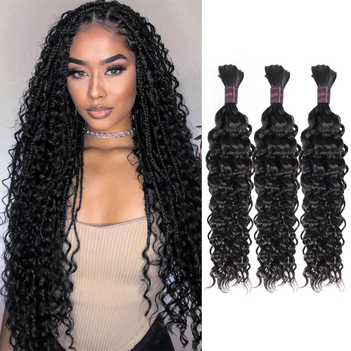 Ishow Bulk Human Hair for Braiding Curly Hair/Deep Wave/Water Wave/Straight Hair/Loose Wave Braiding Hair No Weft Raw Human Hair For Black Women