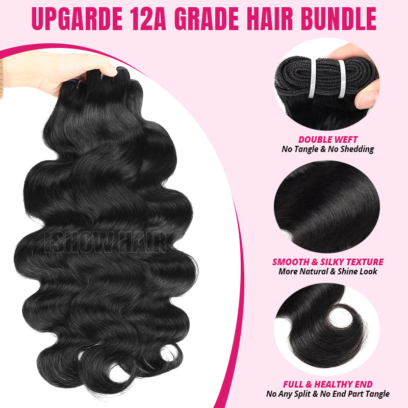 12a Grade Body Wave Hair Bundles Feature With Double Weft And Smooth Texture