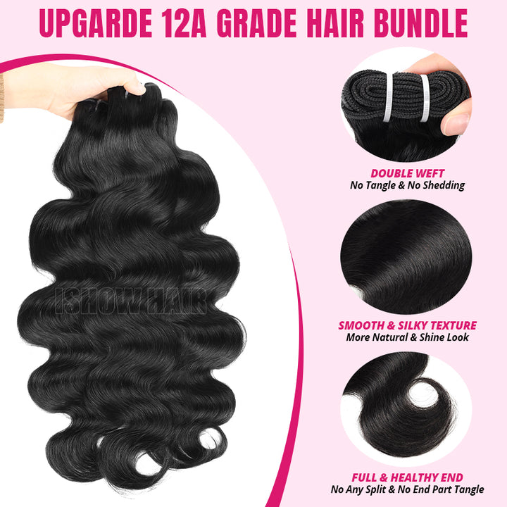 12a Grade Body Wave Hair Bundles Feature With Double Weft And Smooth Texture