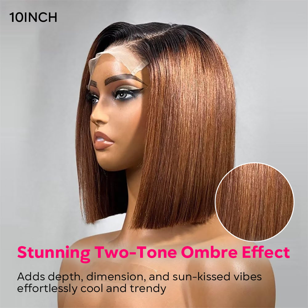 Mannequin head with a two-tone ombre wig, highlighting the stunning effect.