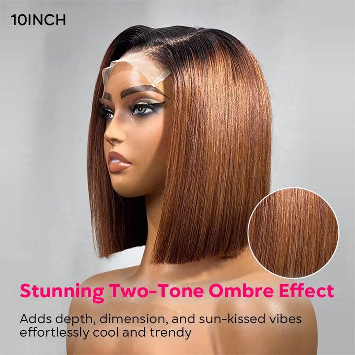 Mannequin head with a two-tone ombre wig, highlighting the stunning effect.