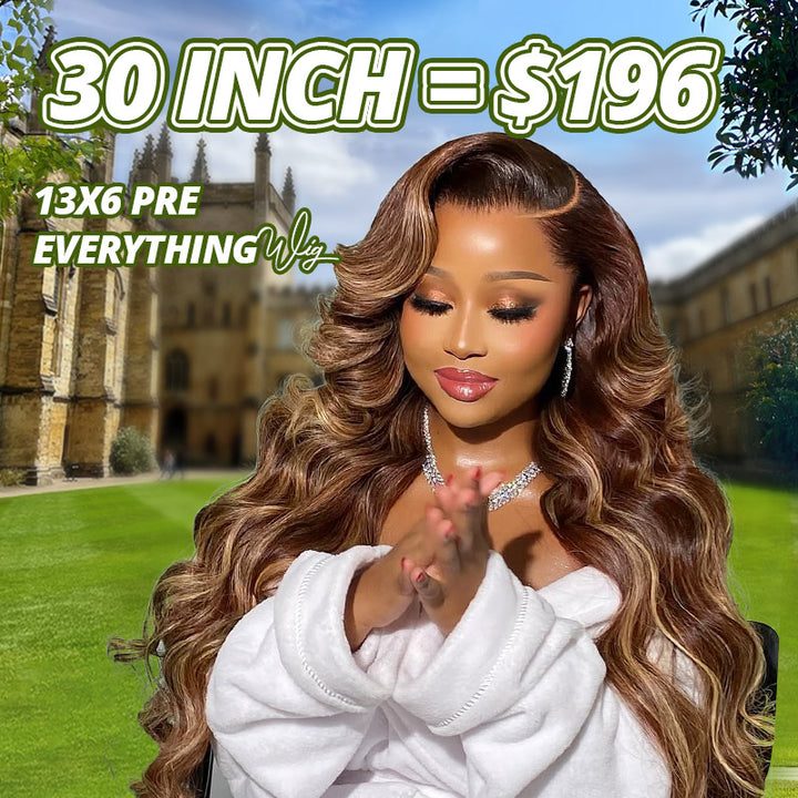 【Flash Sale】30 Inch=$196 P4/27 Highlight 13x6 Lace PartingMax Glueless Wig Pre-Everything 13×4 Lace Front Human Hair Wigs